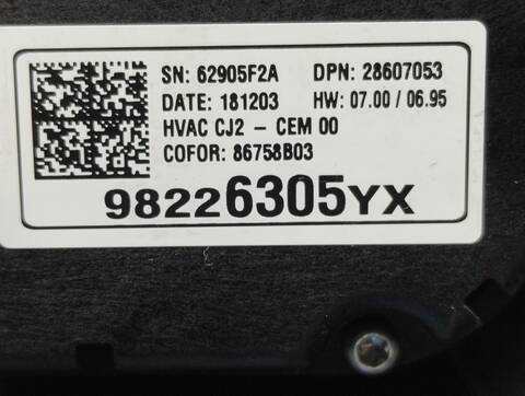 Foto 4ª: Mando Climatizador Opel Crossland DESIGN LINE 102CV 75KW [DV5RD OPT. YH01] (2019)