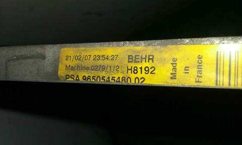 Foto 3ª: Radiador Calefaccion A.A. Peugeot 307 1.6 HDI FAP CAT 9HZ - DV6TED4) BERLINA 109CV 80KW [9HY] (2007)