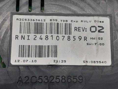 Foto 3ª: Cuadro de Instrumentos Renault Megane TOMTOM EDITION BERLINA 106CV 78KW III BERLINA 5 P [K9K] (2010)