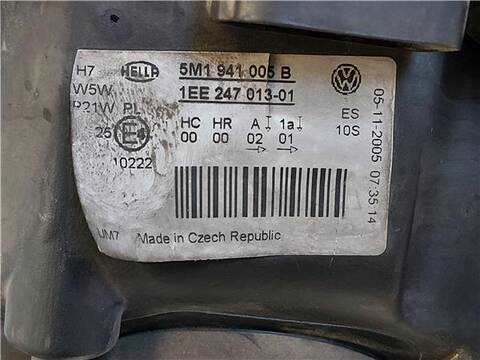 Foto 3ª: Faro Izquierdo Volkswagen Golf 1.9 TDI 105CV 77KW [BKC] (2005)