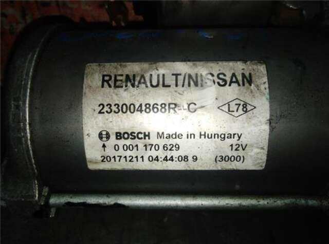 Motor de Arranque Renault Megane 1.5 EXPERIENCE [1.5 LTR. - 81 KW DCI DIESEL FAP ENERGY] IV SPORT TOURER (06.2016-_)