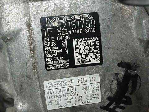 Foto 3ª: Compresor Aire Acondicionado Jeep Renegade LONGITUDE 4X2 95CV 70KW [46346020] (2021)