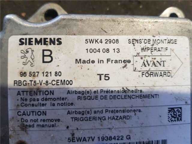 Foto 2ª: Centralita Airbag Peugeot 307 2.0 X-LINE [2.0 LTR. - 100 KW 16V HDI FAP CAT (RHR - DW10BTED4)] [RHR (DW10BTED4)]