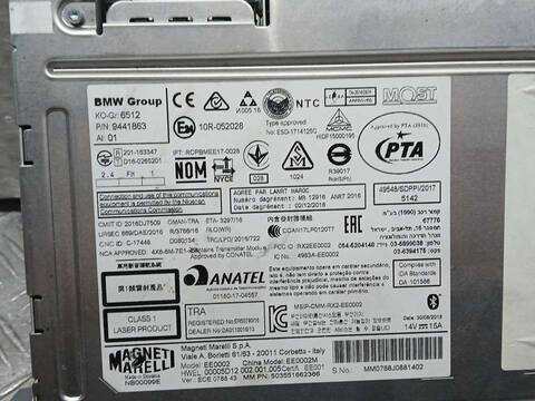 Foto 3ª: Sistema Audio Radio CD Bmw Serie 1 114 116D 116CV 85KW [B37D15A] (2018)