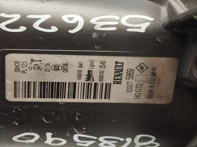 Foto 3ª: Faro Izquierdo Renault Clio EXCEPTION GRANDTOUR 86CV 63KW [K9K766] (2010)