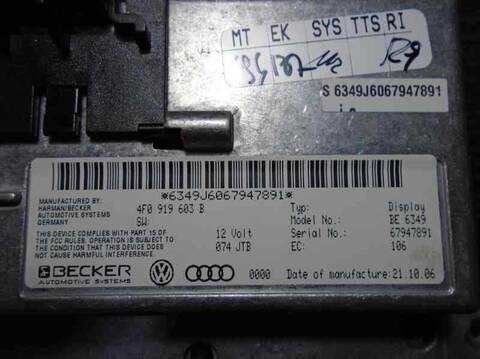 Foto 2ª: Sistema GPS Audi Q7 3.0 V6 24V TDI 233CV 171KW (2006)