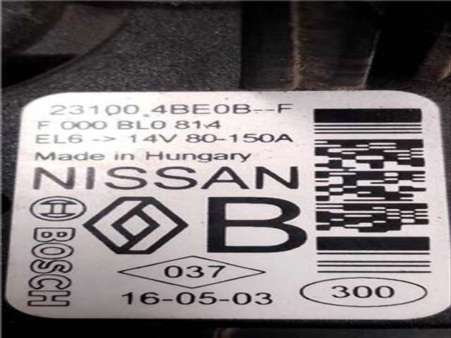 Foto 2ª: Alternador Nissan Qashqai 1.6 ACENTA [1 6 LTR. - 96 KW DCI TD CAT] 131CV