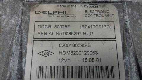 Foto 3ª: Centralita Motor ECU Renault Clio 1.5 DCI DIESEL 65CV 48KW [K9K A7] (2001)