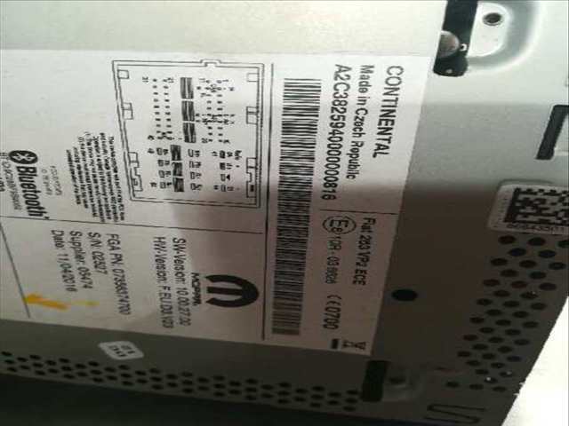 Foto 3ª: Sistema Audio Radio CD Fiat Doblo EASY 120CV 88KW [940C1000] (2016)