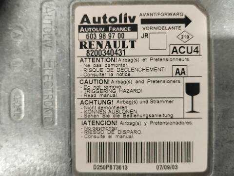 Foto 2ª: Kit Airbag Renault Scenic 1.6 16V 113CV [K4M761] (2003)