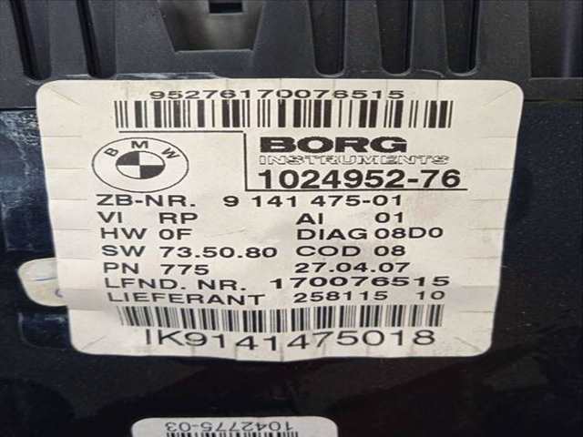 Foto 2ª: Cuadro de Instrumentos Bmw Serie 1 114 2.0 TD CAT BERLINA 143CV 105KW [N47D20A] (2007)