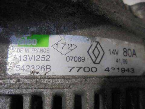 Foto 4ª: Alternador Renault Megane 1.6E EUROPA HATCHBACK BERLINA 64CV 47KW I BERLINA HATCHBACK BA0) [F8Q N6] (1999)
