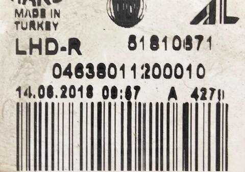 Foto 3ª: Faro Derecho Fiat Doblo 1.9 D II 120CV 88KW 152) 263A2000 (2014)