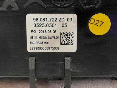 Foto 2ª: Mando Climatizador Peugeot Expert 1.6 BLUE-HDI FAP 116CV [D/ BH01] (2016)