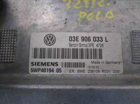 Foto 2ª: Centralita Motor ECU Volkswagen Polo 1.2 12V 64CV 47KW [AZQ] (2003)