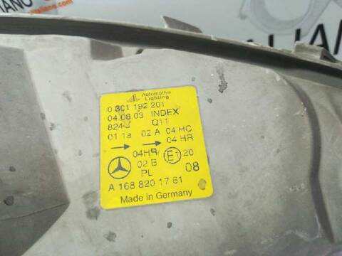 Foto 3ª: Faro Izquierdo Mercedes Clase A 140 170 CDI 168.009) 95CV 70KW [668942] (2003)