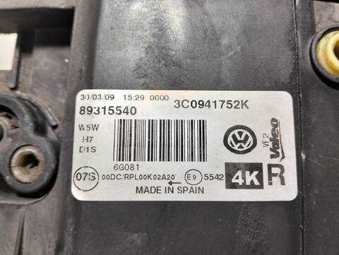 Foto 2ª: Faro Derecho Volkswagen Passat CAX BERLINA (2009)