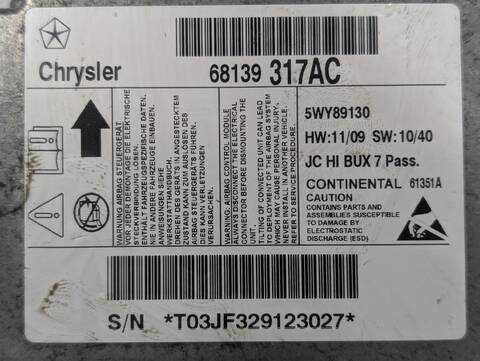 Foto 2ª: Centralita Airbag Fiat Freemont 939B5000 AUT. (2012)