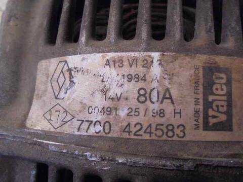 Foto 2ª: Alternador Renault Megane 1.5 CAT HATCHBACK BERLINA 75CV 55KW I BERLINA HATCHBACK BA0) [K7M] (1998)