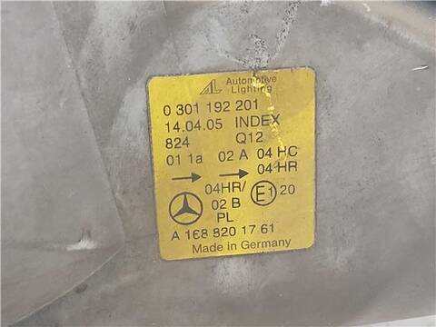 Foto 3ª: Faro Izquierdo Mercedes Clase A 140 1.7 170 CDI 168.009) 95CV 70KW [OM 668.942] (2002)