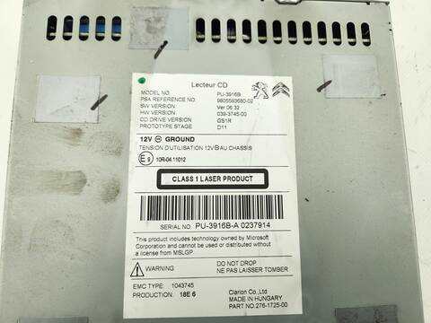 Foto 2ª: Sistema Audio Radio CD Peugeot 308 GT 181CV 133KW [AH01] (2016)
