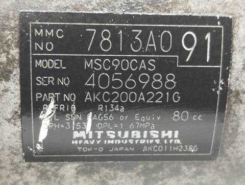 Foto 4ª: Compresor Aire Acondicionado Mitsubishi Outlander 2.2 DI-D CAT 156CV 115KW [4HK] (2010)