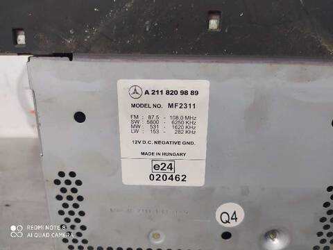 Foto 3ª: Sistema Audio Radio CD Mercedes Clase E 180 E 220 CDI 211.006) BERLINA 150CV 110KW [646961] (2003)