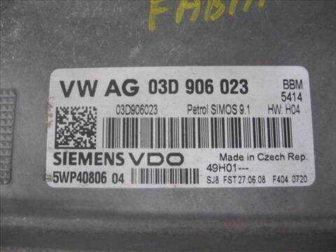 Foto 2ª: Centralita Motor ECU Skoda Fabia 1.2 60CV 44KW [BBM] (2008)