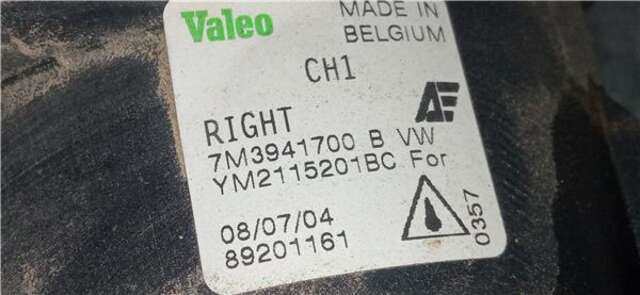 Foto 2ª: Faro Antiniebla Delantero Derecho Volkswagen Sharan 1.9 TDI [ASZ]