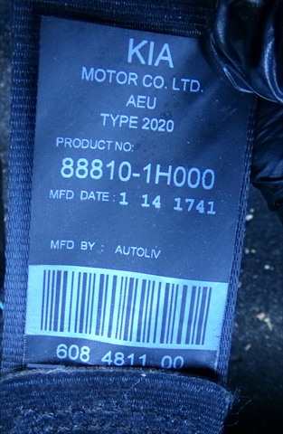 Foto 2ª: Cinturón Delantero Izquierdo Kia Ceed 1.6 CRDI RANCHERA,2009-2012 [D4FB] (2011)