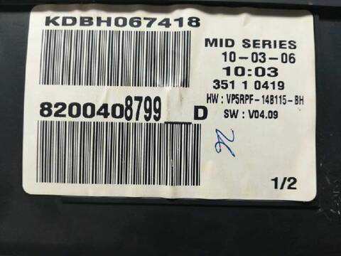 Foto 4ª: Cuadro de Instrumentos Renault Megane CONFORT AUTHENTIQUE BERLINA 106CV 78KW II CLASSIC BERLINA [K9K732] (2006)