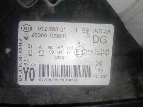 Foto 3ª: Faro Izquierdo Renault Scenic 1.3 TCE 140 140CV 103KW IV J9_) [H5H 450,H5H 470,H5H 490] (2018)