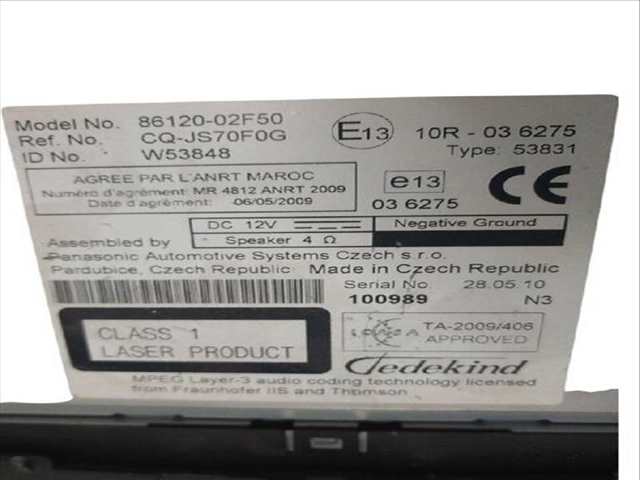 Foto 3ª: Sistema Audio Radio CD Toyota Auris 1.8 HYBRID ZWE150_ ZWE150R) (2006)