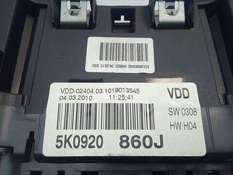 Foto 2ª: Cuadro de Instrumentos Volkswagen Golf 1.6 TDI DPF 105CV 77KW [CAY] (2010)