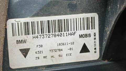 Foto 3ª: Piloto Trasero Derecho Bmw Serie 3 315 320 D 184CV 135KW [N47D20C] (2014)