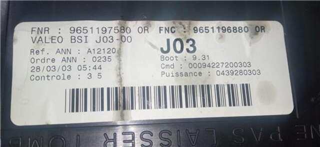 Foto 2ª: Centralita Confort BSI Peugeot 307 2.0 BREAK XR [2.0 LTR. - 66 KW HDI CAT]