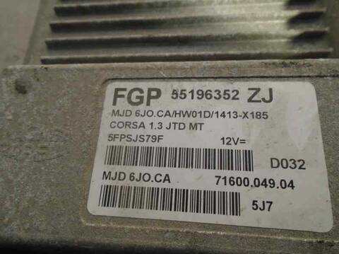 Foto 4ª: Centralita Motor ECU Opel Corsa 1.3 16V CDTI CAT Z 13 DT - LN9) 69CV 51KW [Z13DT] (2005)