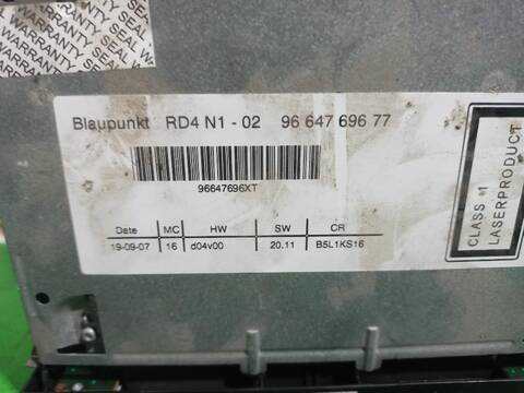 Foto 2ª: Sistema Audio Radio CD Citroen C4 COLLECTION 90CV [9HXDV6ATED4] (2004)