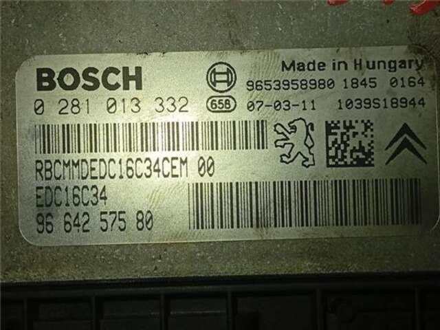 Foto 2ª: Centralita Motor ECU Peugeot 407 1.6 BUSINESS LINE [1.6 LTR. - 80 KW HDI FAP CAT (9HZ - DV6TED4)] [9HZ (DV6TED4)]