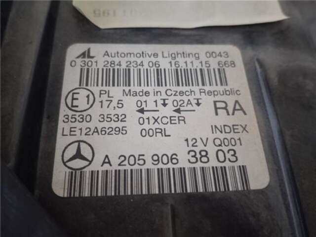 Foto 3ª: Faro Derecho Mercedes Clase C 160 2.1 C 220 D (205.304) [2.1 LTR. - 125 KW CDI CAT] [651.921]