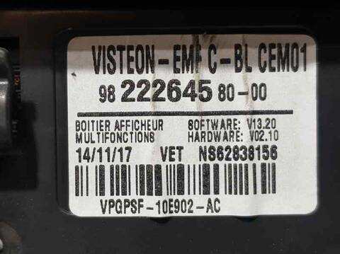 Foto 3ª: Pantalla Multifuncion Citroen C3 LIVE AIRCROSS 99CV 73KW [BH02] (2018)