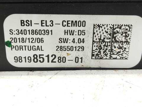 Foto 4ª: Caja Reles Fusibles Opel Crossland DESIGN LINE 102CV 75KW [DV5RD OPT. YH01] (2019)