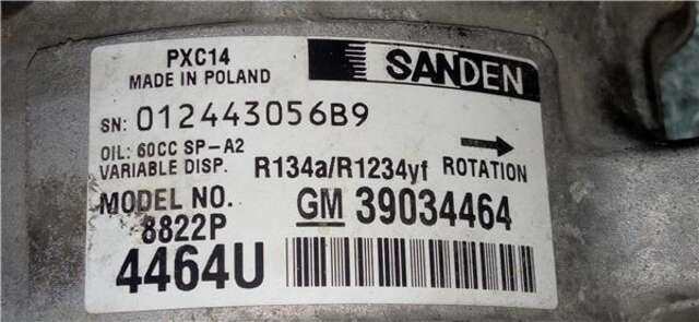 Compresor Aire Acondicionado Opel Astra 1.6 DYNAMIC [1.6 LTR. - 81 KW CDTI DPF]