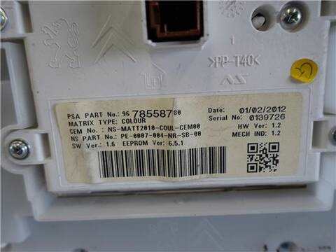Foto 3ª: Cuadro de Instrumentos Peugeot 208 1.6 ACTIVE 92CV 68KW [9H06] (2012)