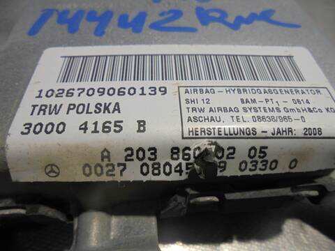Foto 2ª: Airbag Lateral Trasero Derecho Mercedes Clase C 160 350 CGI 219.357) 292CV 215KW [M272985] (2008)