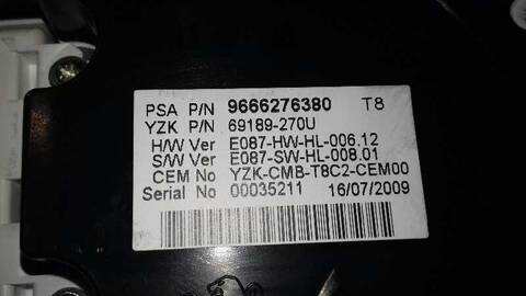 Foto 3ª: Cuadro de Instrumentos Peugeot 3008 1.6 HDI FAP CAT 9HZ - DV6TED4) 109CV 80KW (2009)