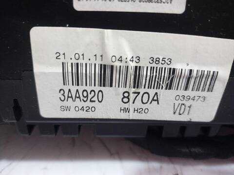 Foto 3ª: Cuadro de Instrumentos Volkswagen Passat ADVANCE BLUEMOTION 105CV [CAYC] (2010)