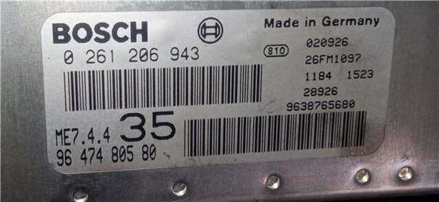 Centralita Motor ECU Peugeot 307 1.6 XN [1.6 LTR. - 80 KW 16V CAT (NFU - TU5JP4)]