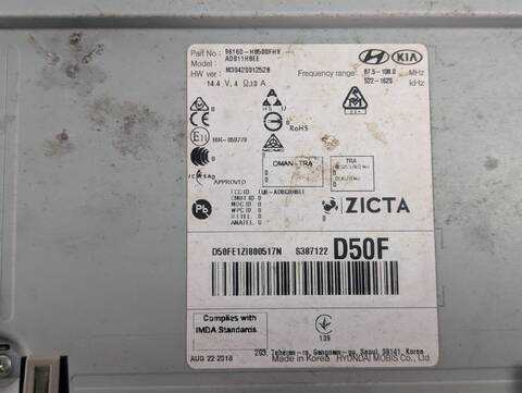 Foto 3ª: Sistema Audio Radio CD Kia Stonic D4FE (2019)