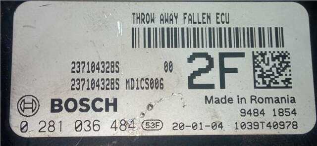 Centralita Motor ECU Dacia Duster 1.5 ESSENTIAL [1.5 LTR. - 85 KW BLUE DCI DIESEL FAP CAT]